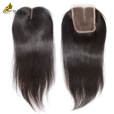 جودة  Straight Hair Swiss Lace Frontal Closure 4x4 Natural Color Middle Part مصنع