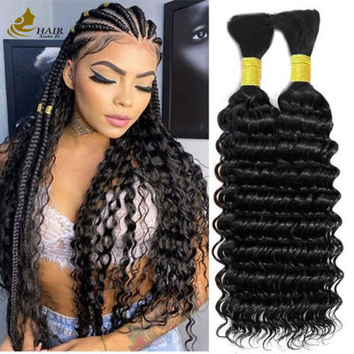 جودة  8-30 Inches Human Hair Bulk Deep Wave Customizable Weight For Natural Appearance مصنع