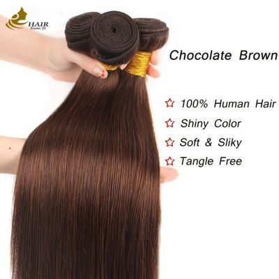 4# لون الشوكولاته البني حزمة مستقيمة حزمة شعر بشري