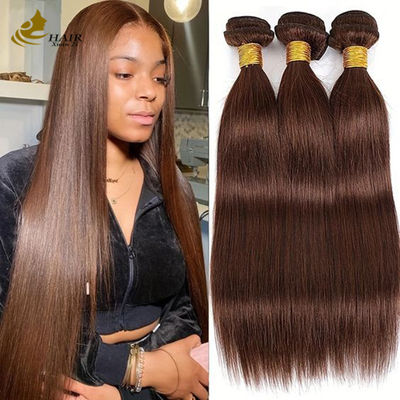 4# لون الشوكولاته البني حزمة مستقيمة حزمة شعر بشري