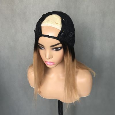 U Part Wig T1b/27 لون مبتدئ ودي مستقيم بدون غراء نمط واقي شعر بشري 150% كثافة