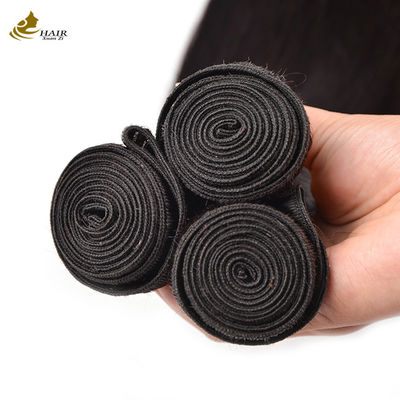 غير معالجة 3 حزم شعر بشري عذراء حزم لون طبيعي مع إغلاق