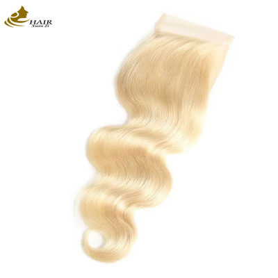 حزمة الشعر البرازيلي البشري غير المعالجة النسيج والإغلاق 613 حزمة الشعر الأشقر