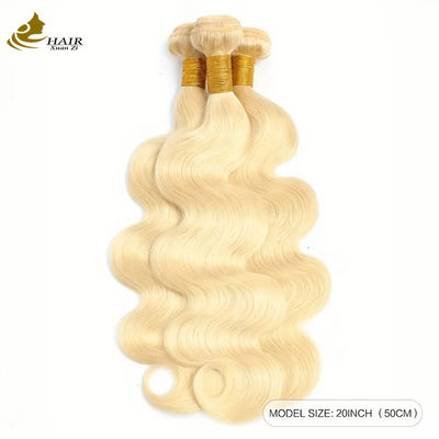 حزمة الشعر البرازيلي البشري غير المعالجة النسيج والإغلاق 613 حزمة الشعر الأشقر