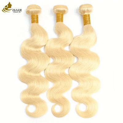 حزمة الشعر البرازيلي البشري غير المعالجة النسيج والإغلاق 613 حزمة الشعر الأشقر