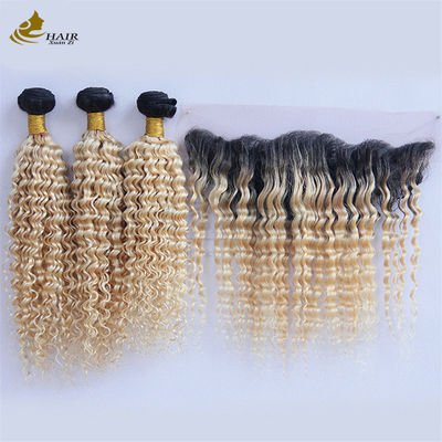 1B/613 حزمة الشعر البيرووي البرازيلي البشري مع إغلاق العقدة الأمامية
