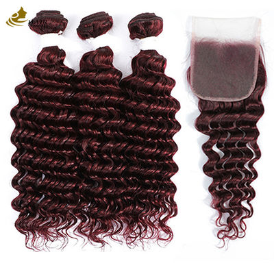 Ombre 99J السترة البورغوندي الخالية من الغراء تمديدات الشعر البشري