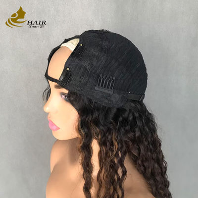 الشعر الرومي المرأة موجة طويلة مقلطة 1b/4/27 ملونة شعر بشري الشكل U الشعر الرومي