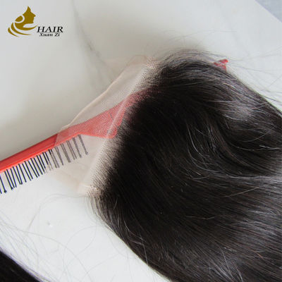 30 بوصة حزم شعر بشري عذراء أسود طبيعي مستقيم مع إغلاق 4*4 بحجم 20 بوصة