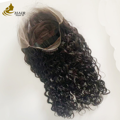 250% كثافة 20 بوصة أسود طبيعي تموجات مائية HD 13*6 باروكة دانتيل كاملة بدون غراء مع خط شعر طبيعي كامل