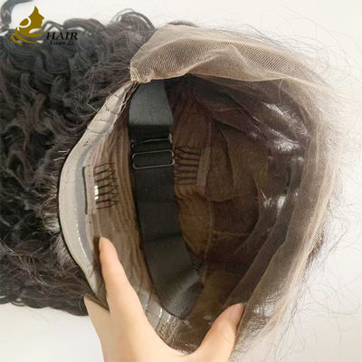 250% كثافة 20 بوصة أسود طبيعي تموجات مائية HD 13*6 باروكة دانتيل كاملة بدون غراء مع خط شعر طبيعي كامل