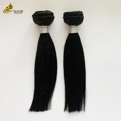 10 بوصة شعر بشري عذراء أسود طبيعي حزم شعر مستقيم مع 10 بوصة HD 2*6 إغلاق الشعر