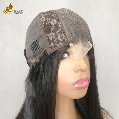 Wholesale Retails 100% 26inch Human Hair Lace Wig Natural Black Straight Hair 2*6 front lace wig