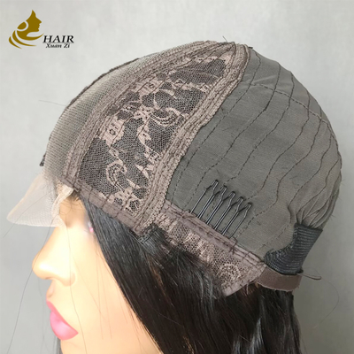 Wholesale Retails 100% 26inch Human Hair Lace Wig Natural Black Straight Hair 2*6 front lace wig